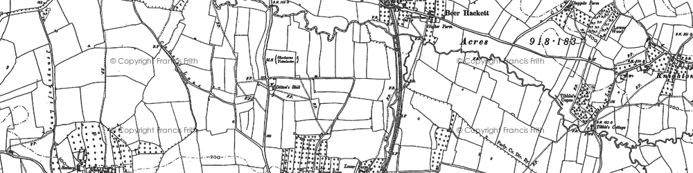 Old map of Beer Hackett in 1901