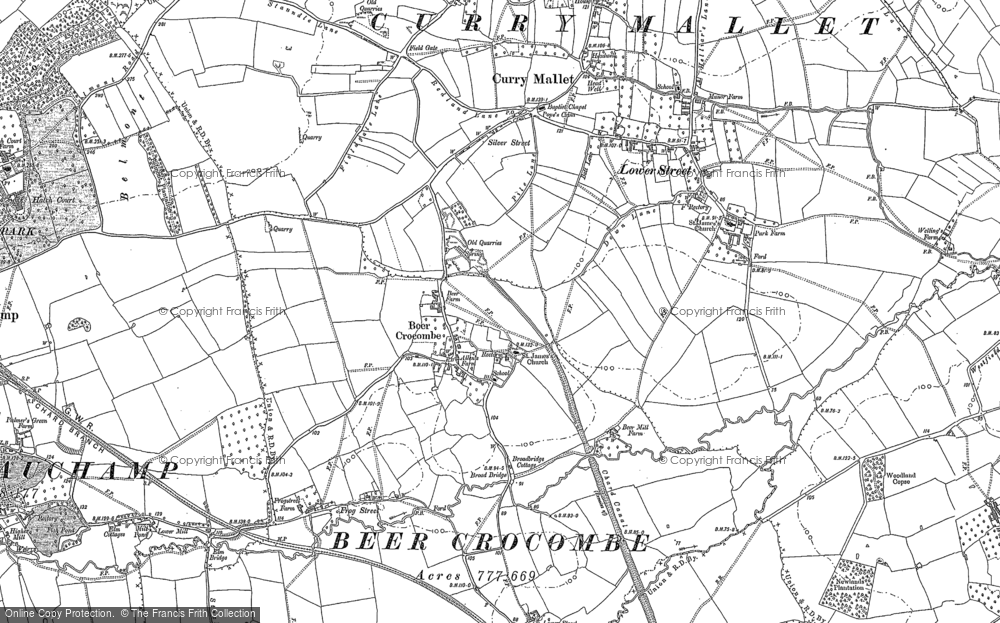 Old Map of Beercrocombe, 1886 in 1886