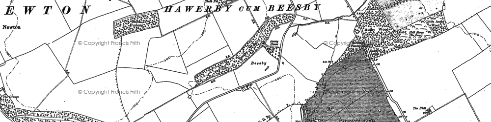 Old map of Beesby in 1887