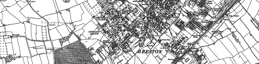 Old map of Beeston in 1899