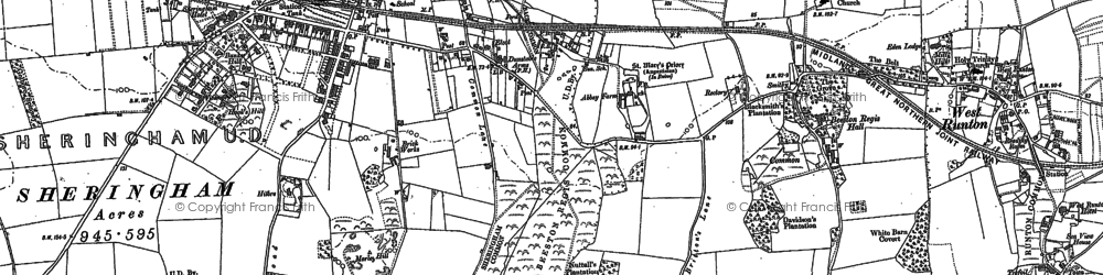 Old map of Beeston Regis in 1904