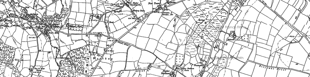 Old map of Belcombe in 1901