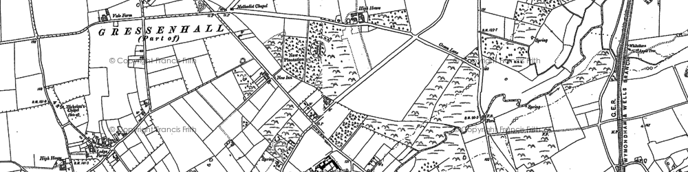 Old map of Beetley Hall in 1882