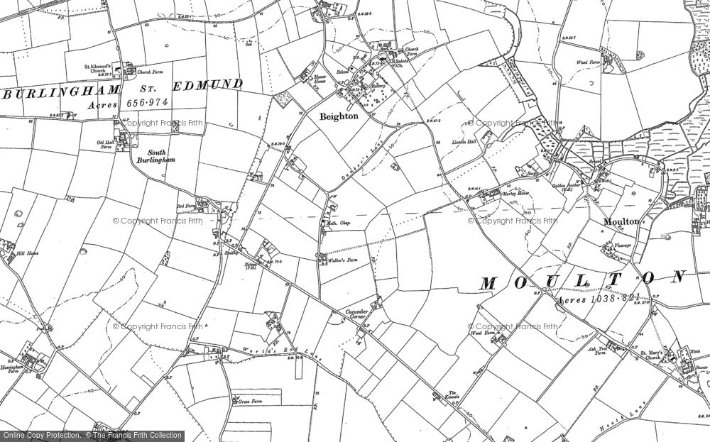 Old Map of Beighton, 1881 - 1884 in 1881