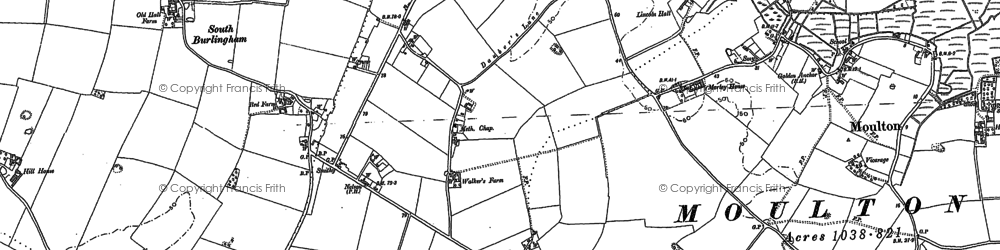 Old map of Cucumber Corner in 1881