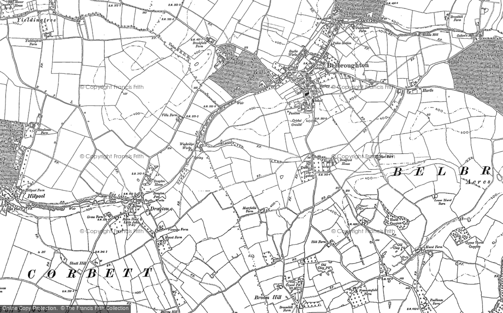 Old Map of Historic Map covering Barrow Hill in 1882