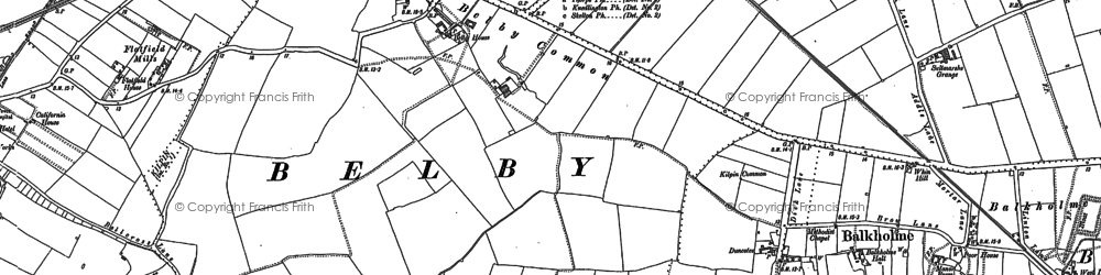 Old map of Belby Hall in 1889