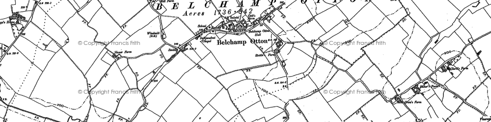 Old map of Belchamp Otten in 1896