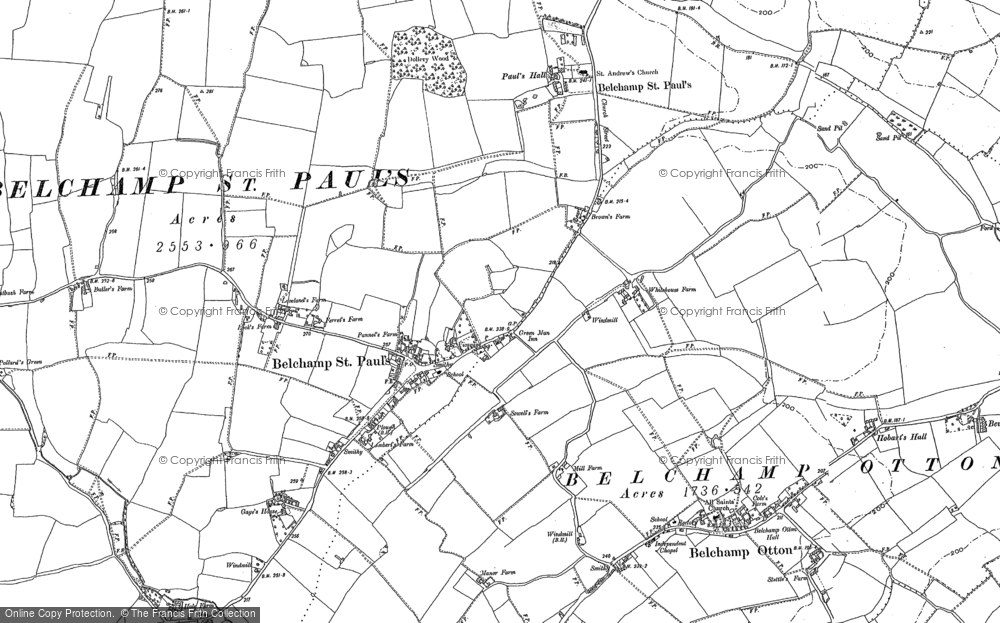 Old Map of Historic Map covering Hickford Hill in 1896