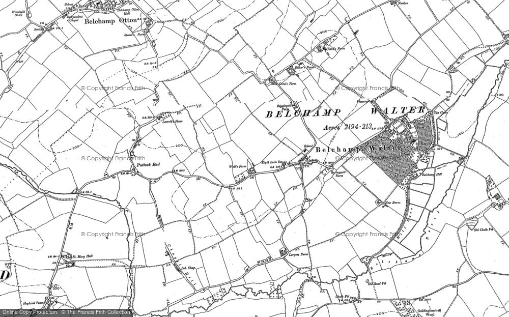 Old Map of Historic Map covering Puttock End in 1896