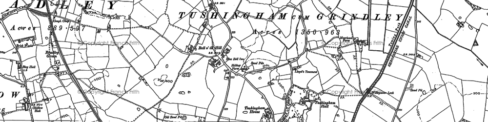 Old map of Tushingham Hall in 1897