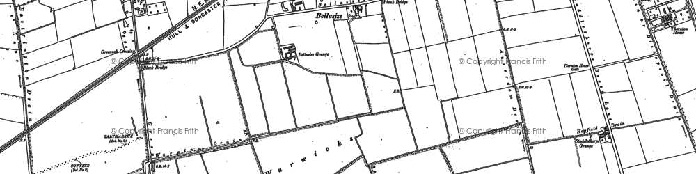 Old map of Bellasize Grange in 1888