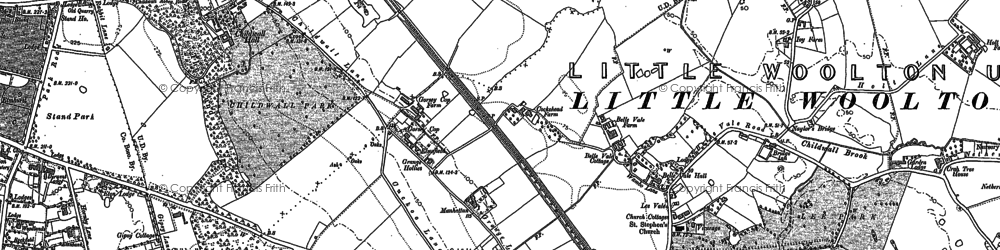 Old map of Belle Vale in 1891