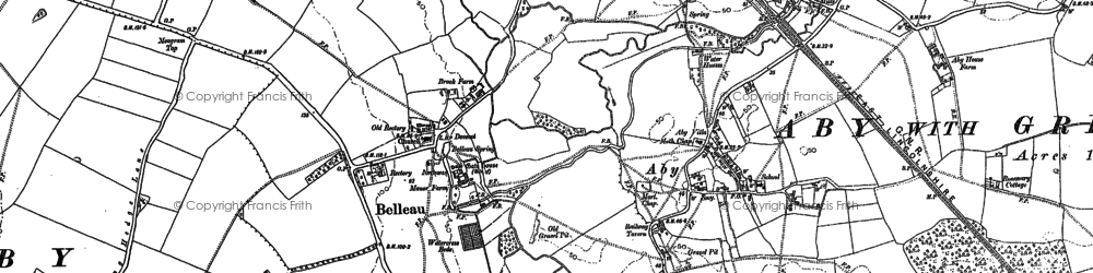 Old map of Belleau in 1887