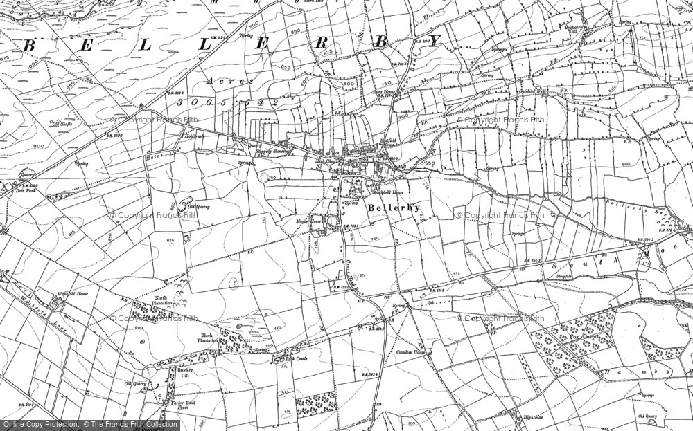 Old Map of Bellerby, 1891 in 1891