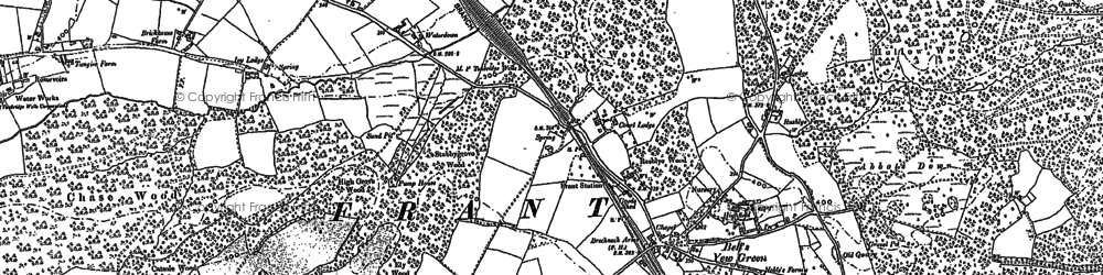 Old map of Bells Yew Green in 1908