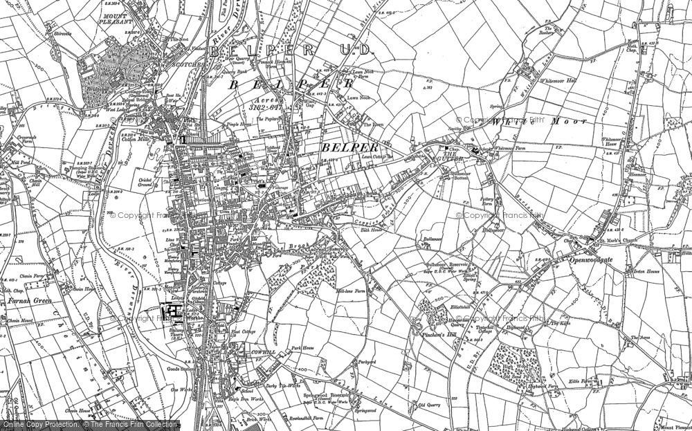 Old Map of Historic Map covering Whitemoor Hall in 1879