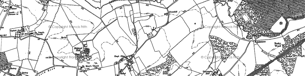 Old map of Belstead in 1881