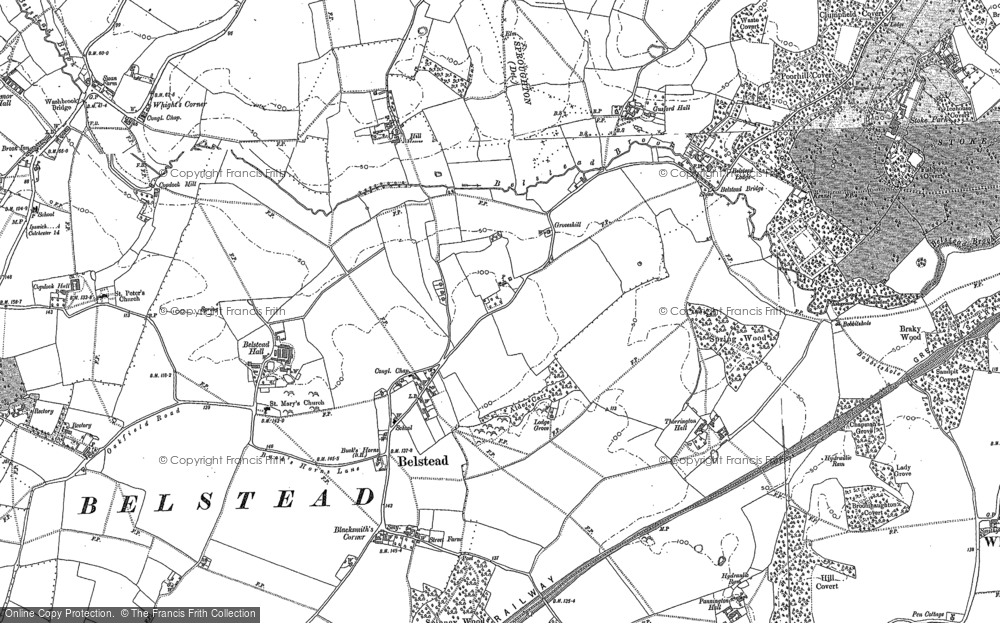 Old Map of Historic Map covering Maidenhall in 1881