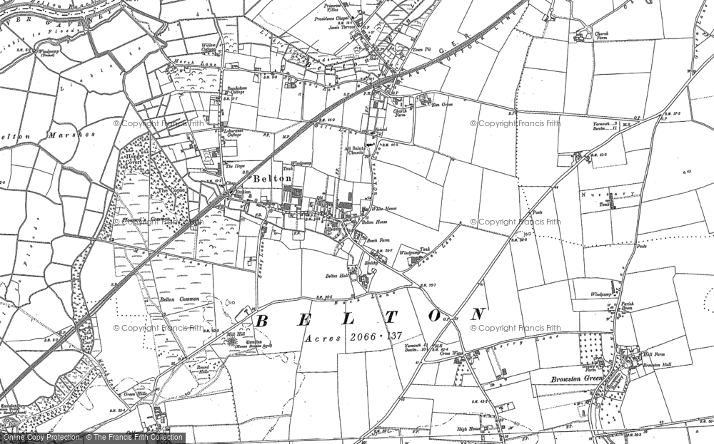 Old Map of Historic Map covering Belton Common in 1904