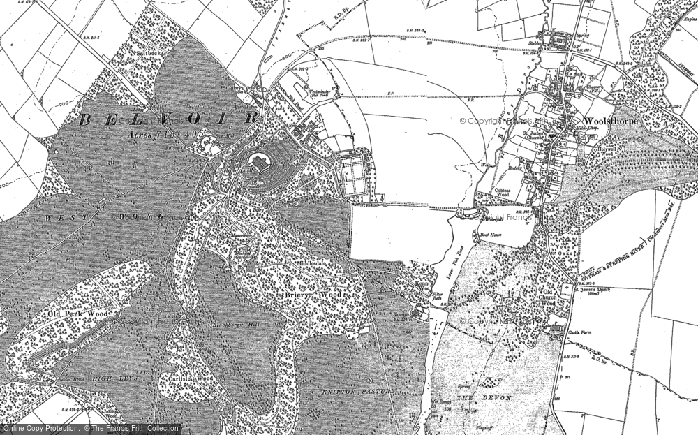 Old Map of Belvoir, 1886 - 1902 in 1886