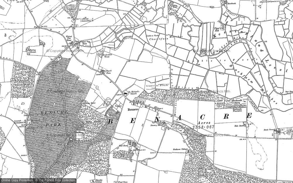Old Map of Historic Map covering Boathouse Covert in 1903