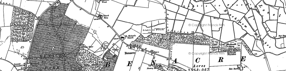 Old map of Boathouse Covert in 1903