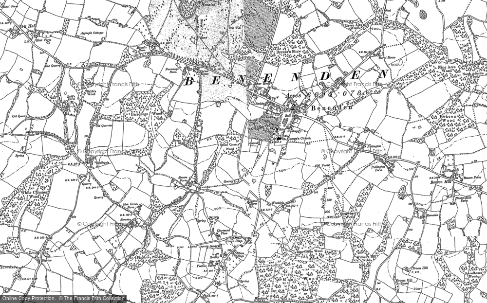 Old Map of Historic Map covering Benenden School in 1896