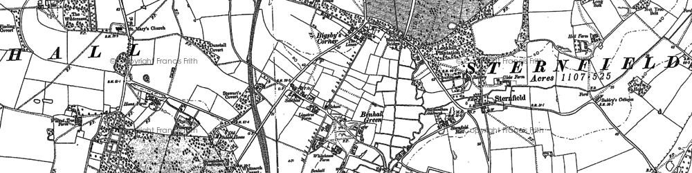 Old map of Benhall Green in 1882