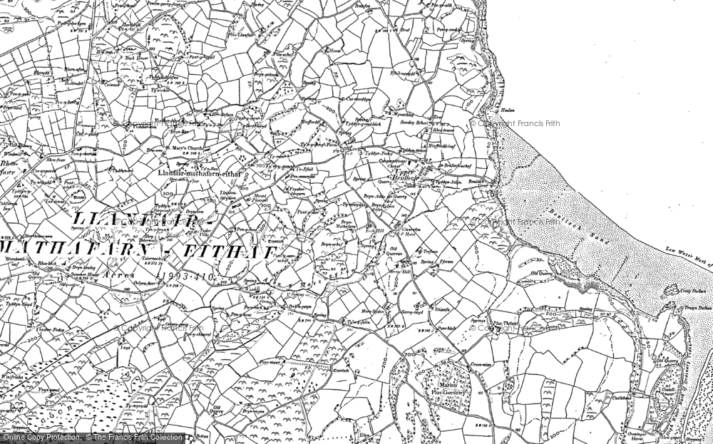 Old Map of Historic Map covering Benllech Sand in 1888