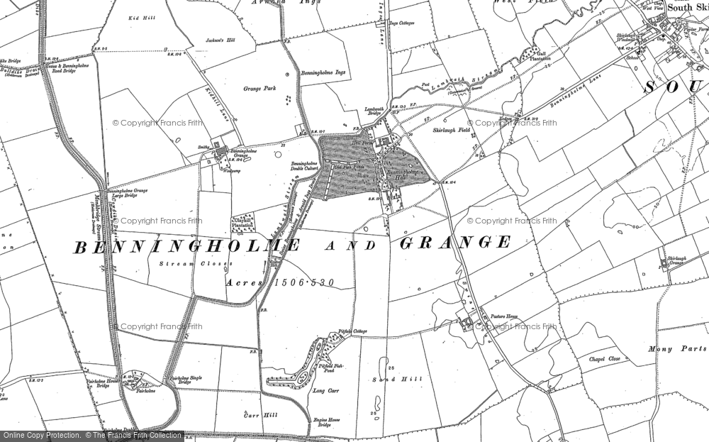 Old Map of Historic Map covering Benningholme Grange in 1889