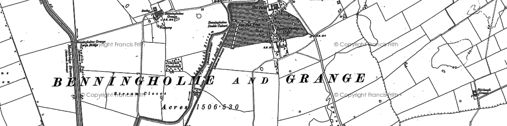 Old map of Benningholme Grange in 1889