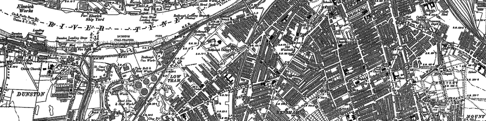 Old map of Bensham in 1895