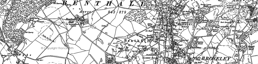Old map of Benthall in 1882