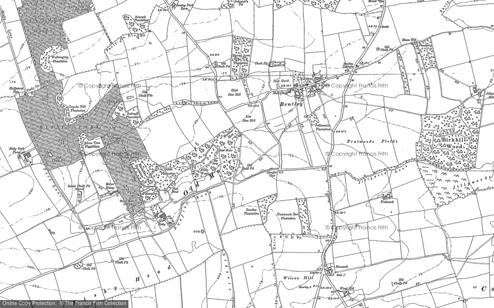 Old Map of Historic Map covering Birkhill Wood in 1853