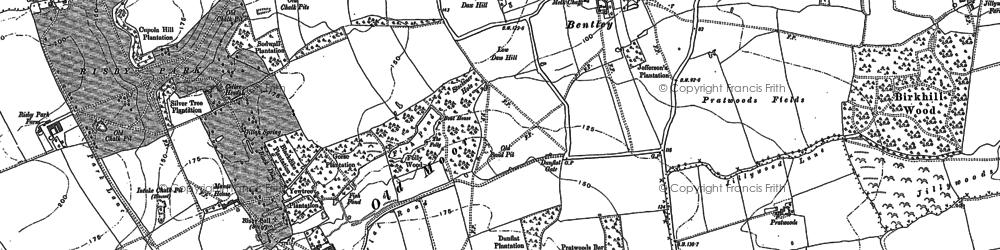 Old map of Bentley in 1853