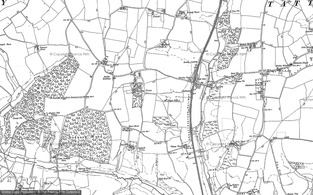 Old Map of Bentley, 1881 - 1884 in 1881