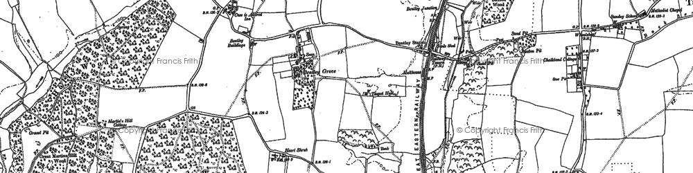 Old map of Bentley Park in 1881