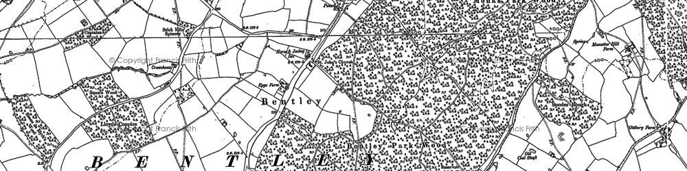 Old map of Bentley in 1901