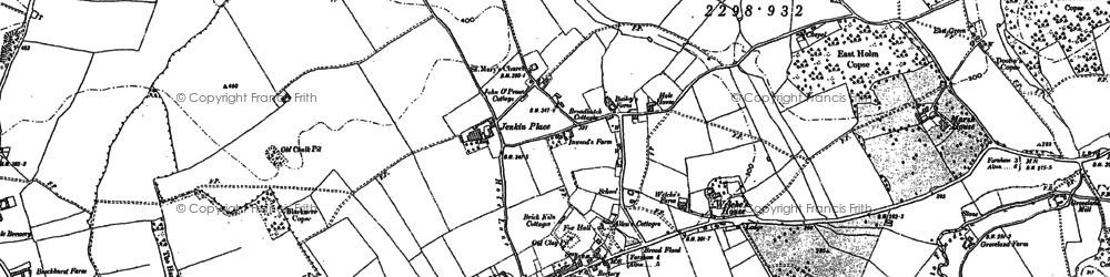 Old map of East Green in 1909