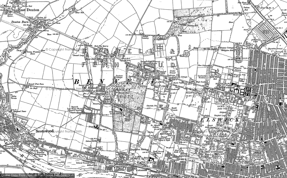 Old Map of Benwell, 1914 in 1914