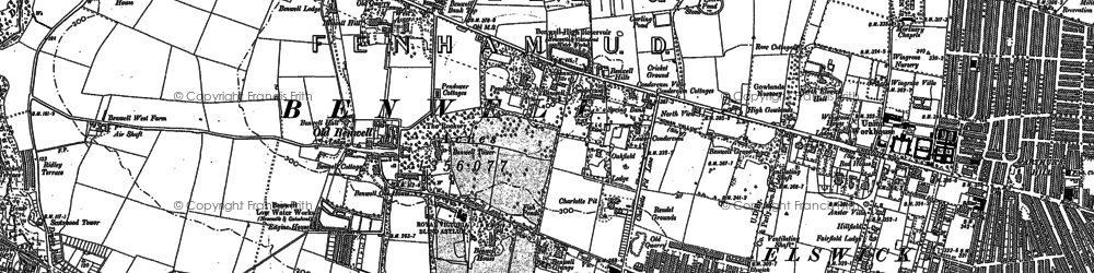 Old map of Benwell in 1914