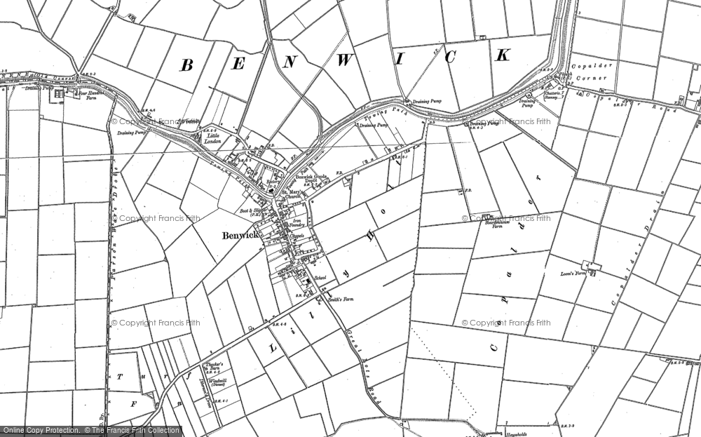 Old Map of Historic Map covering White Fen in 1886