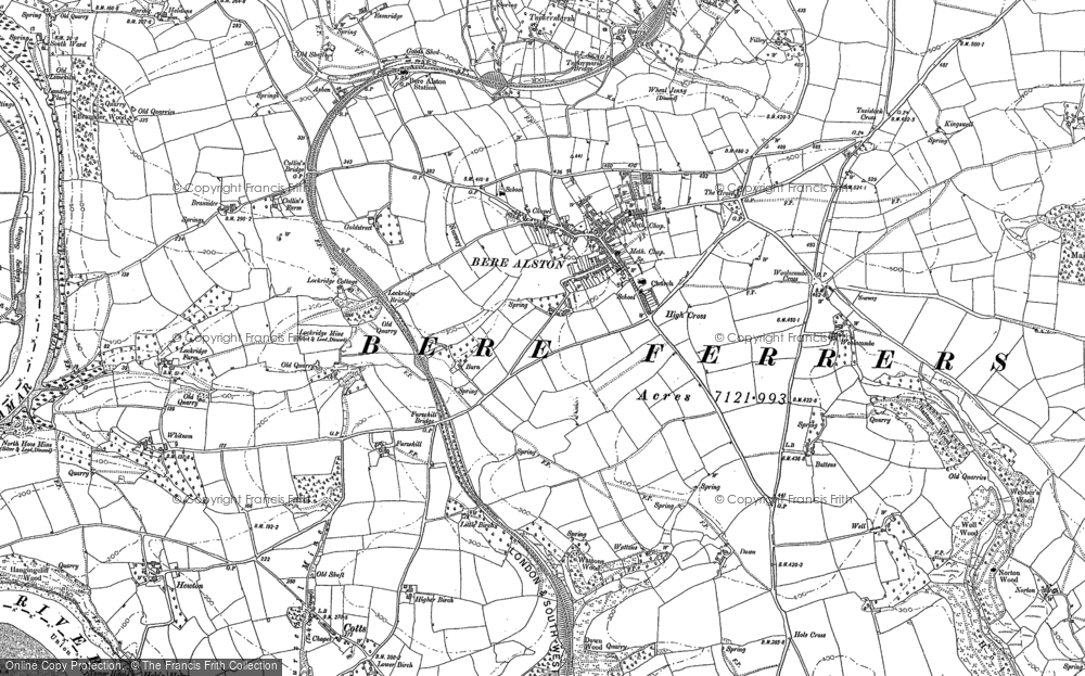 Old Map of Bere Alston, 1905 in 1905