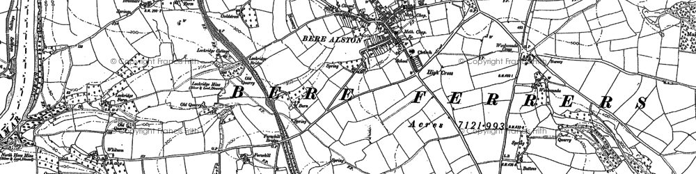 Old map of Bere Alston in 1905