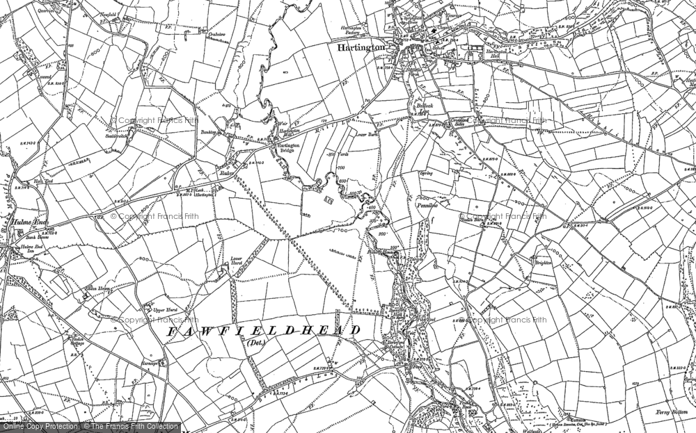 Old Map of Beresford Dale, 1897 - 1898 in 1897