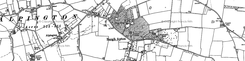 Old map of Bergh Apton in 1881