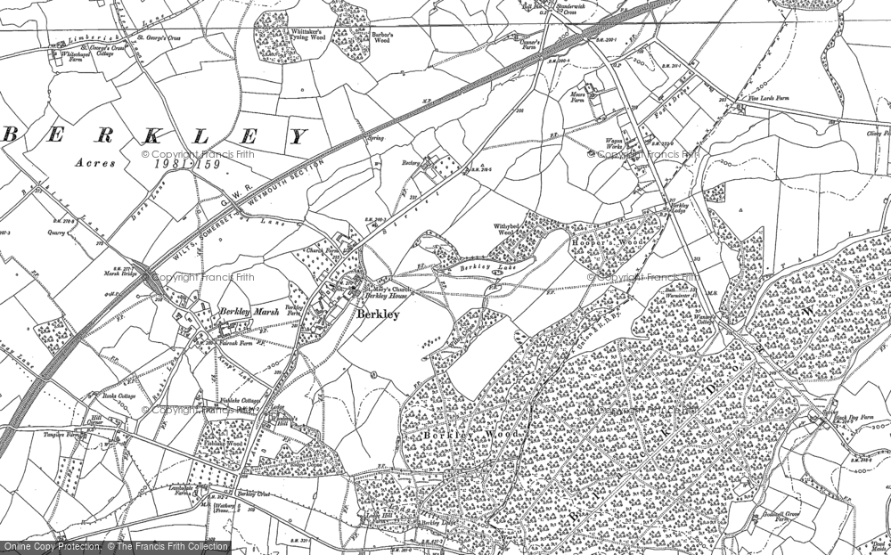 Old Map of Historic Map covering Hill Corner in 1902