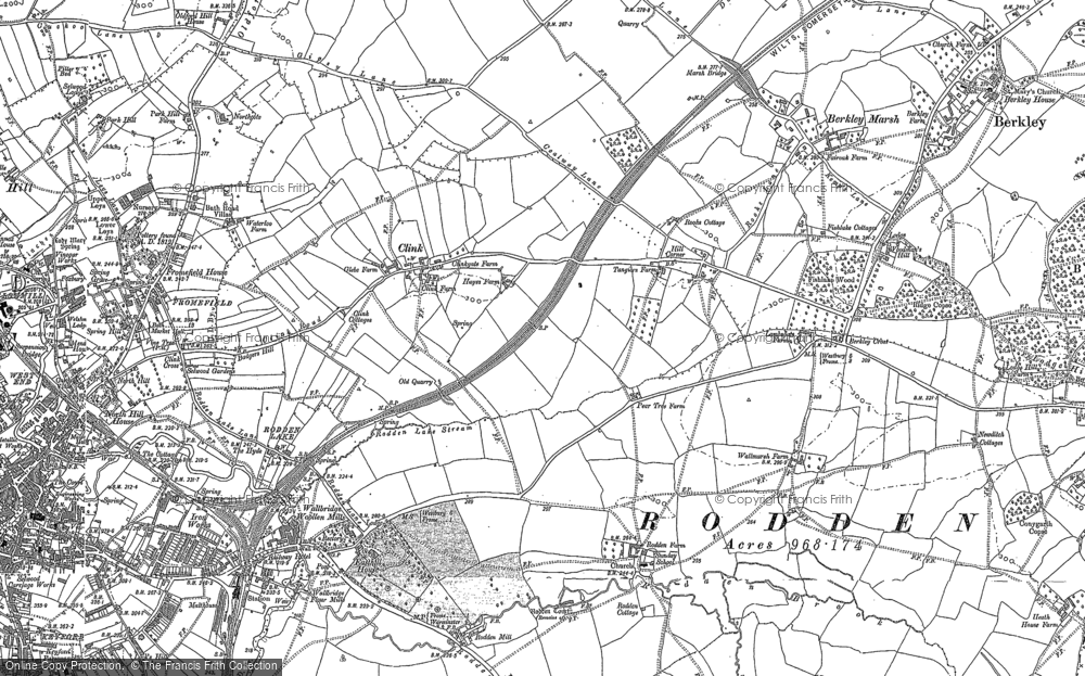 Old Map of Historic Map covering Rodden in 1902