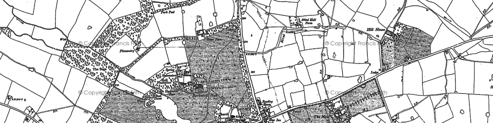 Old map of Four Oaks in 1886